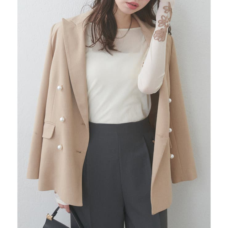 【natural couture】ネットチュール配色柄刺繍プルオーバー | NICE CLAUP / OLIVE des OLIVE　OUTLET | 詳細画像28 