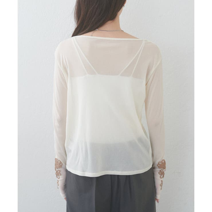 【natural couture】ネットチュール配色柄刺繍プルオーバー | NICE CLAUP / OLIVE des OLIVE　OUTLET | 詳細画像23 