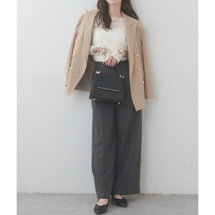 【natural couture】ネットチュール配色柄刺繍プルオーバー | NICE CLAUP / OLIVE des OLIVE　OUTLET | 詳細画像6 