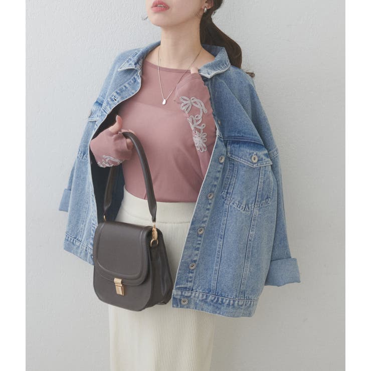 【natural couture】ネットチュール配色柄刺繍プルオーバー | NICE CLAUP / OLIVE des OLIVE　OUTLET | 詳細画像12 