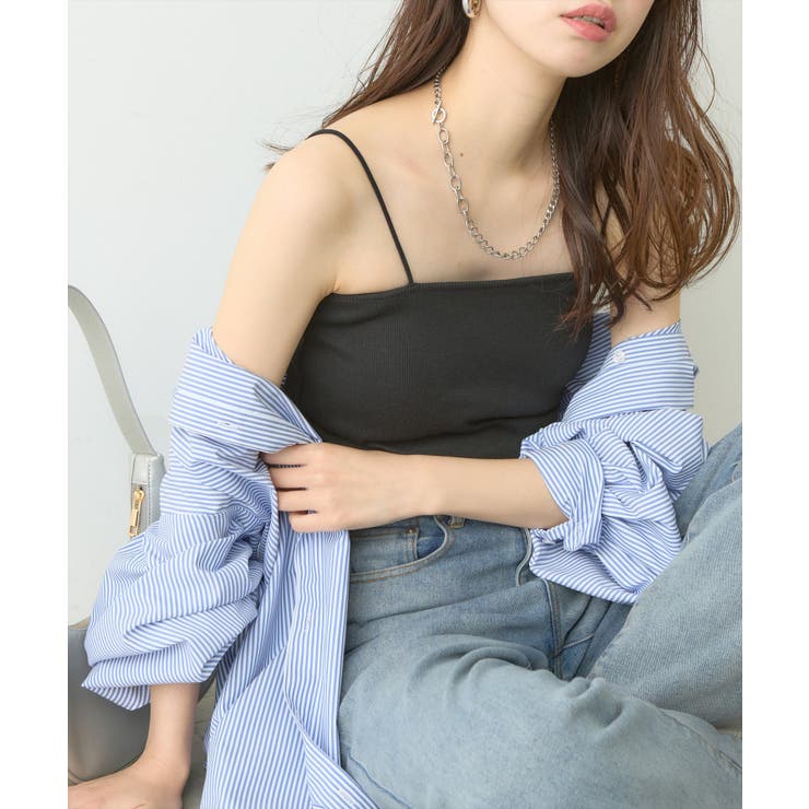 ブラック | カップ付きベアキャミ | NICE CLAUP / OLIVE des OLIVE　OUTLET