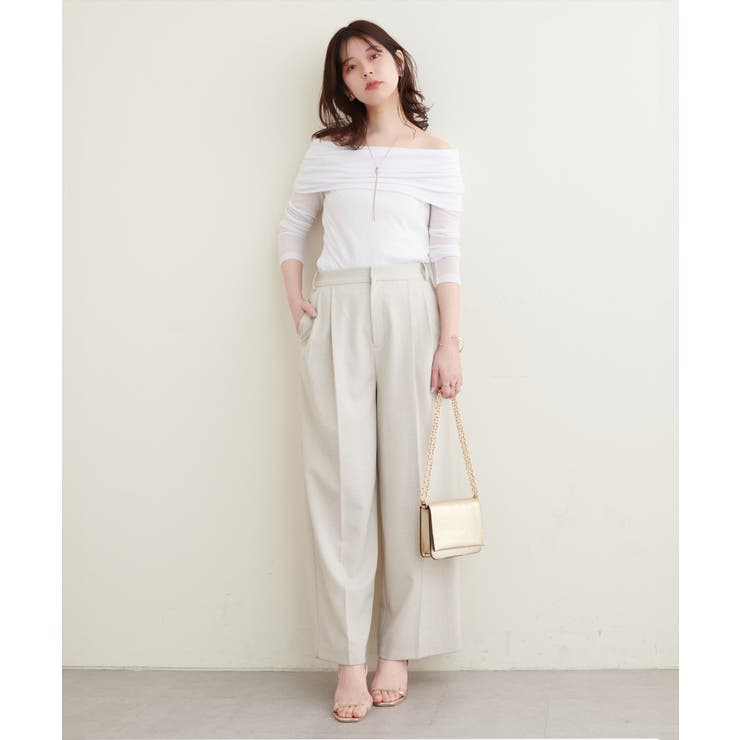 【natural couture】シアーギャザーオフショルプルオーバー | NICE CLAUP / OLIVE des OLIVE　OUTLET | 詳細画像5 