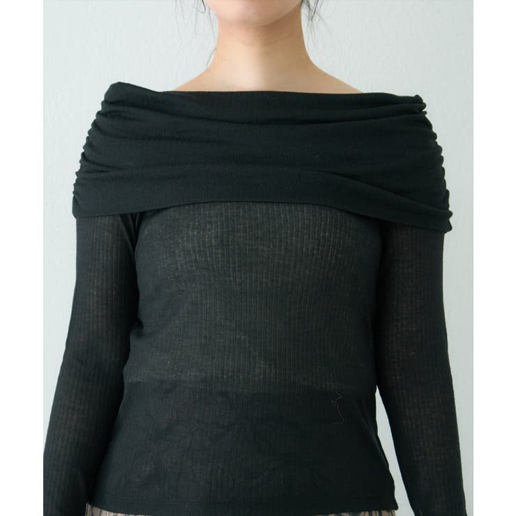 【natural couture】シアーギャザーオフショルプルオーバー | NICE CLAUP / OLIVE des OLIVE　OUTLET | 詳細画像9 