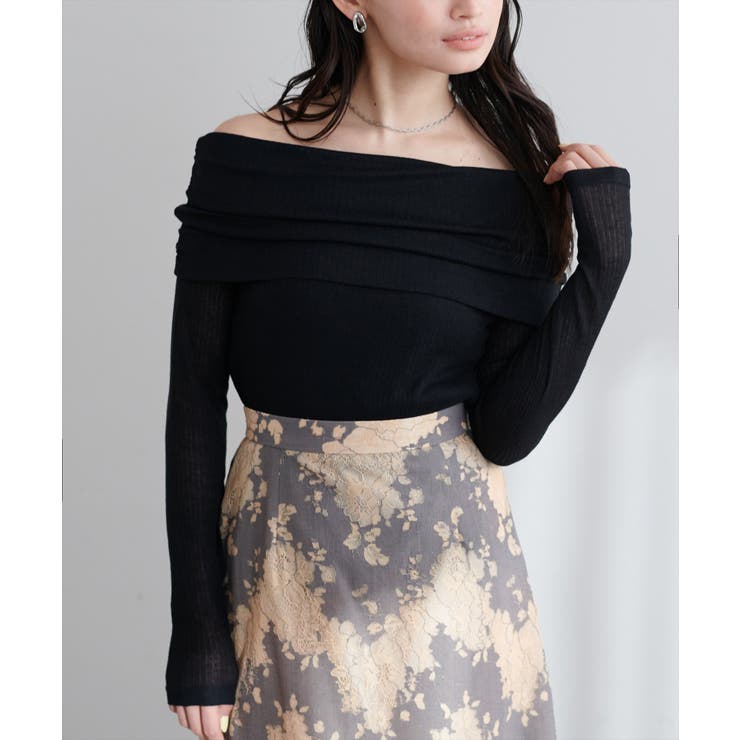 【natural couture】シアーギャザーオフショルプルオーバー | NICE CLAUP / OLIVE des OLIVE　OUTLET | 詳細画像14 