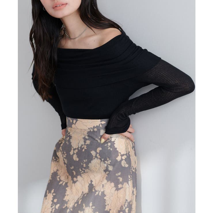 【natural couture】シアーギャザーオフショルプルオーバー | NICE CLAUP / OLIVE des OLIVE　OUTLET | 詳細画像17 