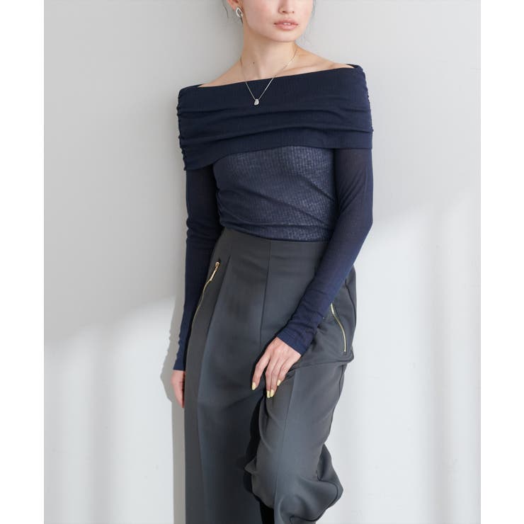 【natural couture】シアーギャザーオフショルプルオーバー | NICE CLAUP / OLIVE des OLIVE　OUTLET | 詳細画像18 