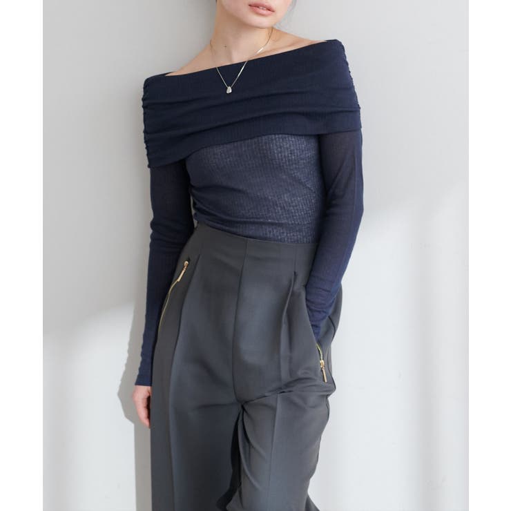 【natural couture】シアーギャザーオフショルプルオーバー | NICE CLAUP / OLIVE des OLIVE　OUTLET | 詳細画像19 