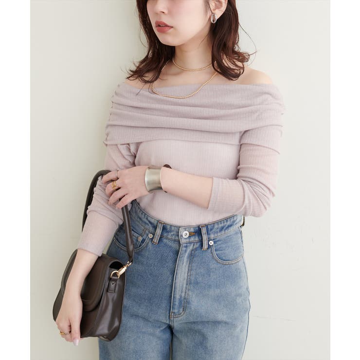 【natural couture】シアーギャザーオフショルプルオーバー | NICE CLAUP / OLIVE des OLIVE　OUTLET | 詳細画像21 