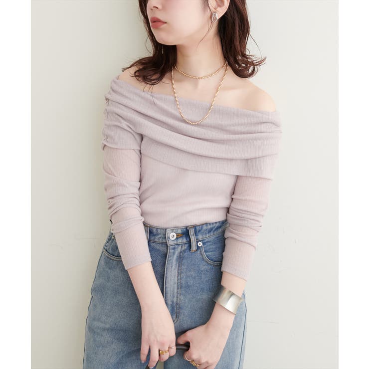 【natural couture】シアーギャザーオフショルプルオーバー | NICE CLAUP / OLIVE des OLIVE　OUTLET | 詳細画像23 