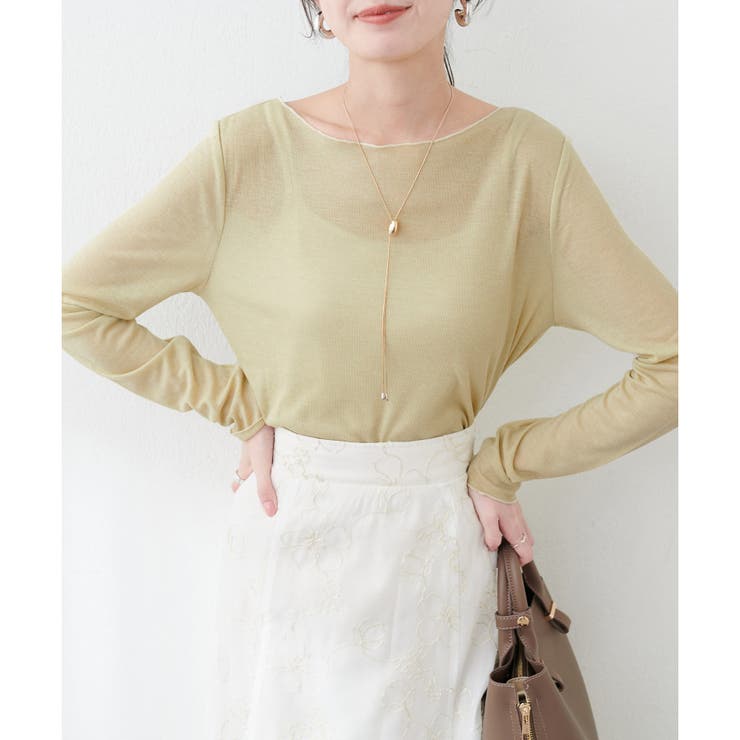 グリーン | 【natural couture】とろみシアープルオーバー | NICE CLAUP / OLIVE des OLIVE　OUTLET