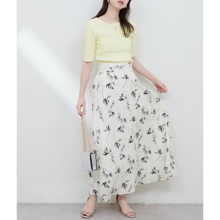 natural couture】ボールトリム細リブカットトップス[品番