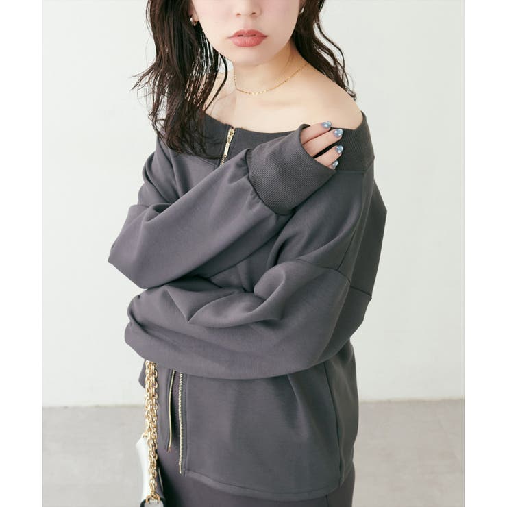 【natural couture】Wzipふわもちダンボールプルオーバー | NICE CLAUP / OLIVE des OLIVE　OUTLET | 詳細画像19 