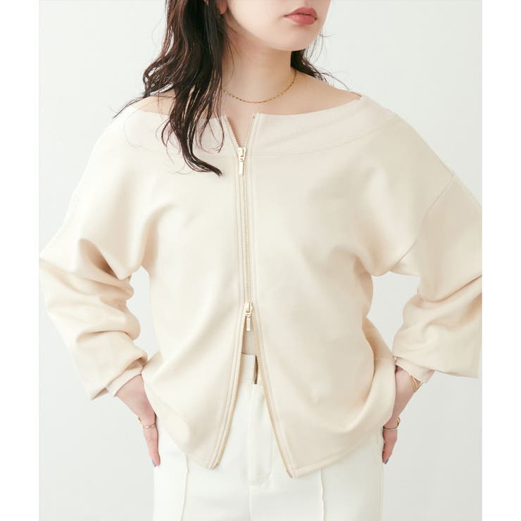 【natural couture】Wzipふわもちダンボールプルオーバー | NICE CLAUP / OLIVE des OLIVE　OUTLET | 詳細画像7 