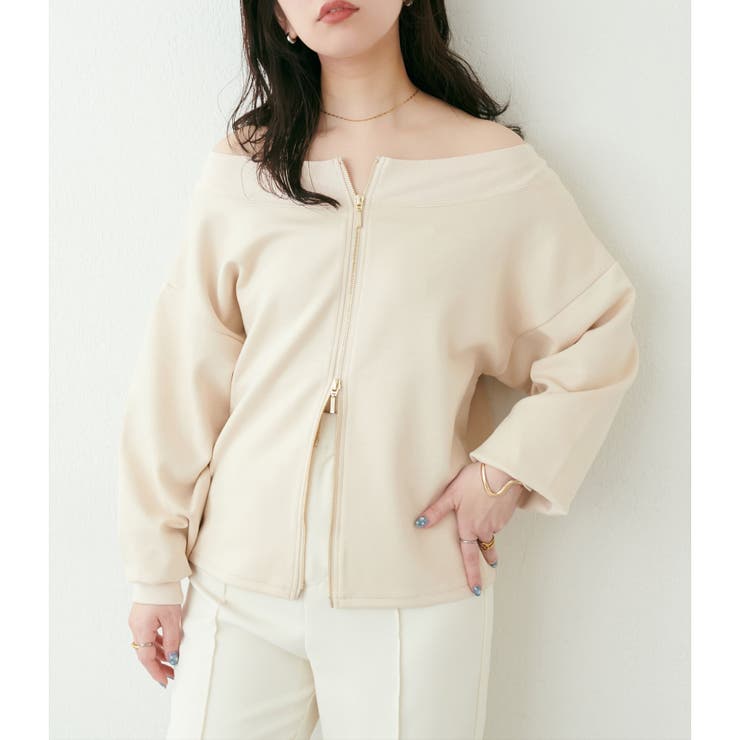 【natural couture】Wzipふわもちダンボールプルオーバー | NICE CLAUP / OLIVE des OLIVE　OUTLET | 詳細画像8 