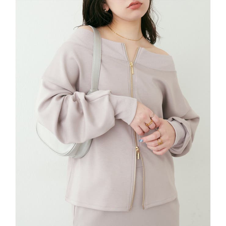 グレージュ | 【natural couture】Wzipふわもちダンボールプルオーバー | NICE CLAUP / OLIVE des OLIVE　OUTLET