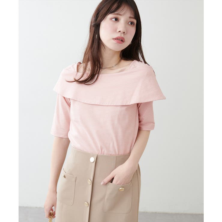 柄2 | 【natural couture】オフショルデザインカットソーTOPS | NICE CLAUP / OLIVE des OLIVE　OUTLET