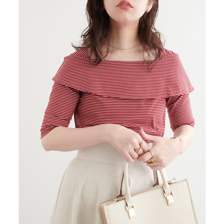 柄3 | 【natural couture】オフショルデザインカットソーTOPS | NICE CLAUP / OLIVE des OLIVE　OUTLET