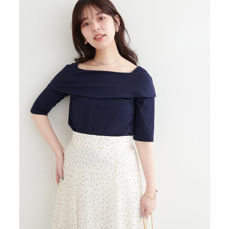 ネイビー | 【natural couture】オフショルデザインカットソーTOPS | NICE CLAUP / OLIVE des OLIVE　OUTLET