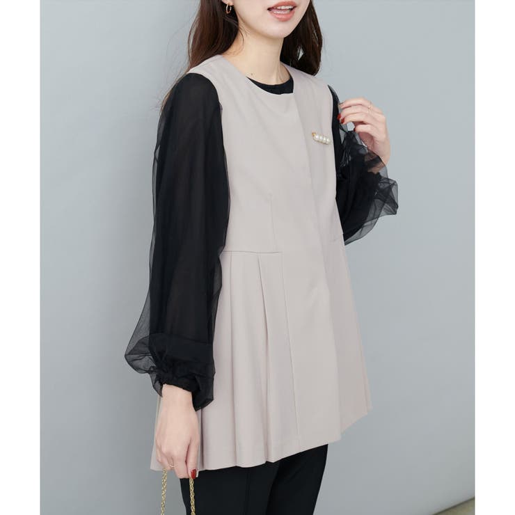 【natural couture】オケージョン対応可 / ツイルタックベスト | NICE CLAUP / OLIVE des OLIVE　OUTLET | 詳細画像30 