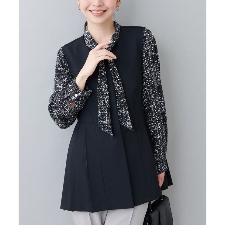 ネイビー | 【natural couture】オケージョン対応可 / ツイルタックベスト | NICE CLAUP / OLIVE des OLIVE　OUTLET