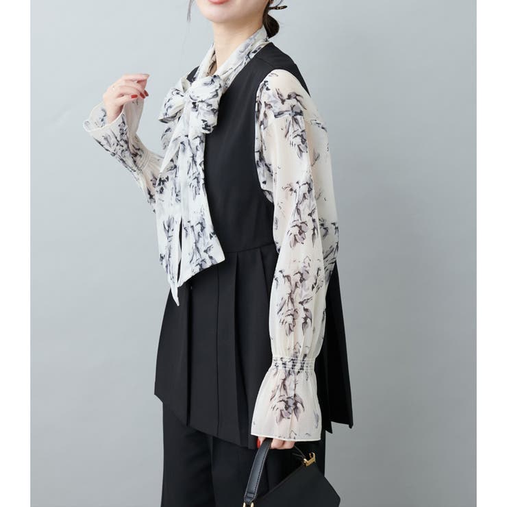 ブラック | 【natural couture】オケージョン対応可 / ツイルタックベスト | NICE CLAUP / OLIVE des OLIVE　OUTLET