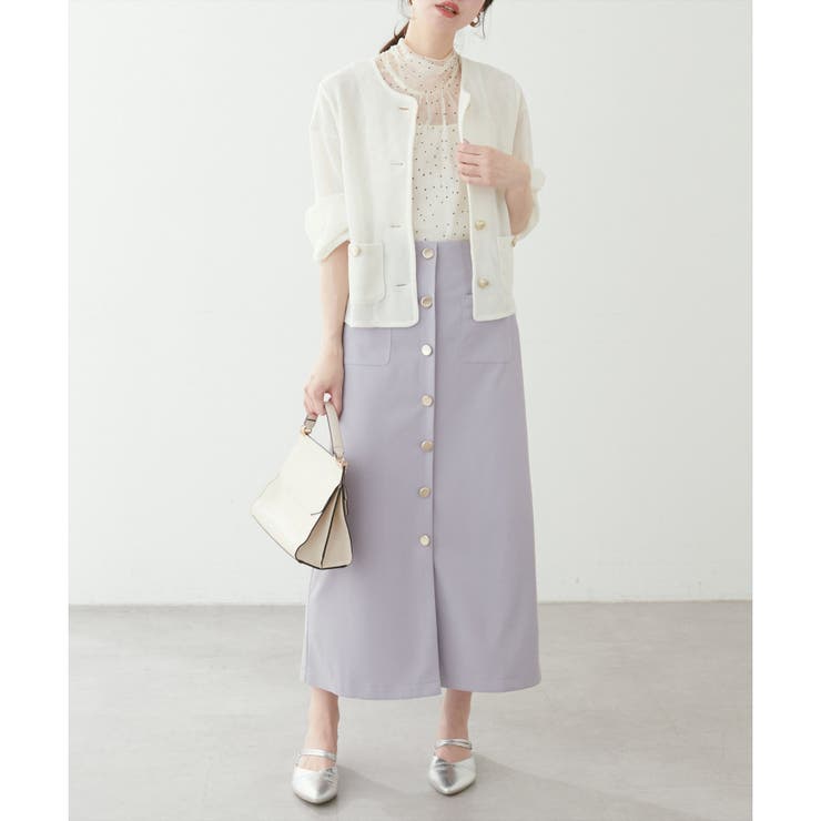 natural couture】ラッセルノーカラー羽織ジャケット[品番