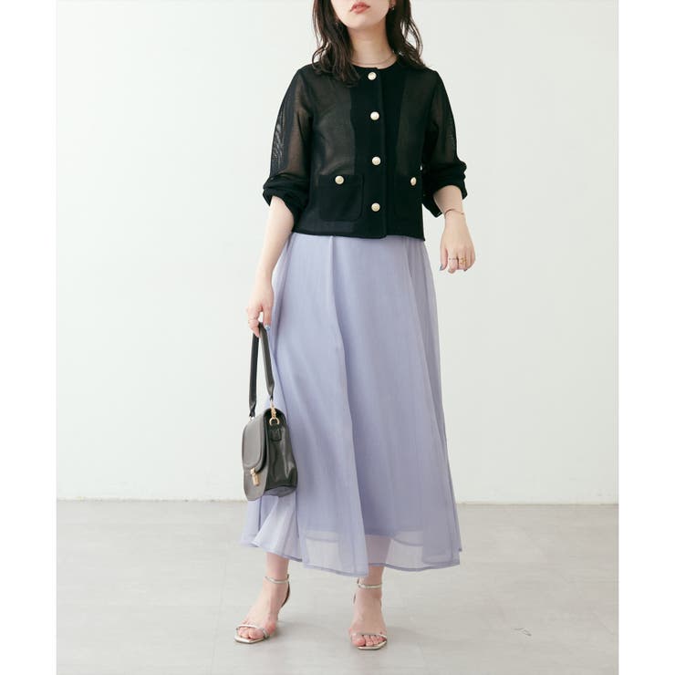 natural couture】ラッセルノーカラー羽織ジャケット[品番