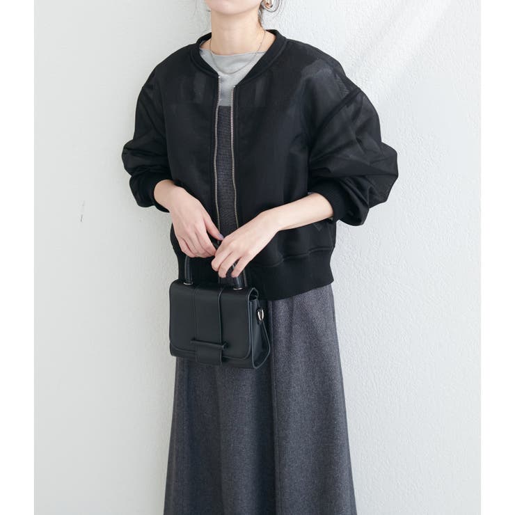 natural couture】メッシュダンボールWZIPブルゾン[品番