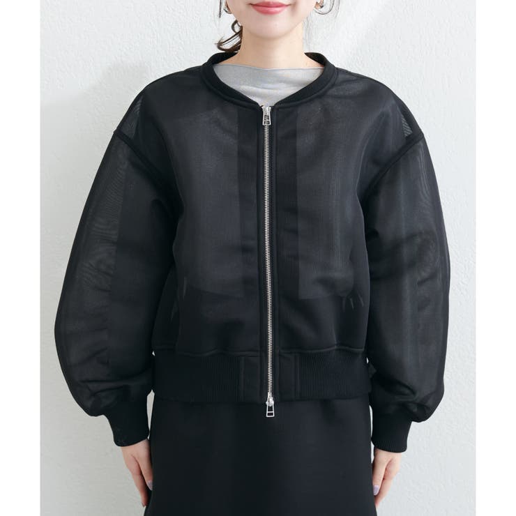natural couture】メッシュダンボールWZIPブルゾン[品番
