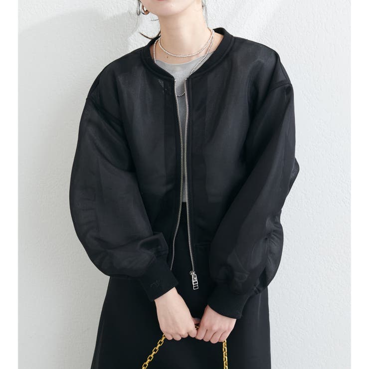 他の人はこちらも検索 natural couture】メッシュダンボールWZIPブルゾン[品番 ジャケット・アウター