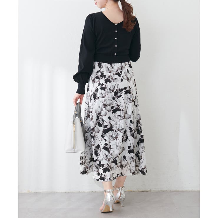 前後2way花柄ドッキングニットワンピース | NICE CLAUP / OLIVE des OLIVE　OUTLET | 詳細画像30 