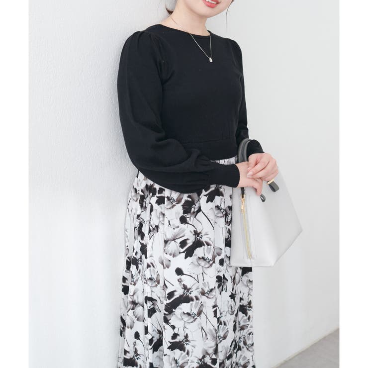 前後2way花柄ドッキングニットワンピース | NICE CLAUP / OLIVE des OLIVE　OUTLET | 詳細画像20 