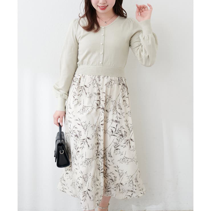 前後2way花柄ドッキングニットワンピース | NICE CLAUP / OLIVE des OLIVE　OUTLET | 詳細画像13 