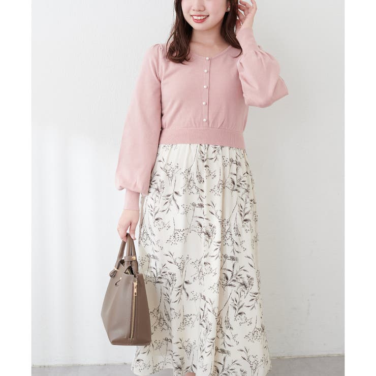 前後2way花柄ドッキングニットワンピース | NICE CLAUP / OLIVE des OLIVE　OUTLET | 詳細画像10 