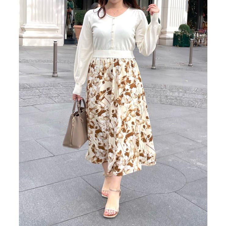 前後2way花柄ドッキングニットワンピース | NICE CLAUP / OLIVE des OLIVE　OUTLET | 詳細画像31 