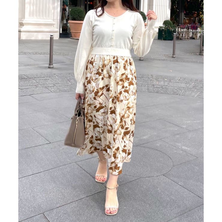 前後2way花柄ドッキングニットワンピース | NICE CLAUP / OLIVE des OLIVE　OUTLET | 詳細画像33 