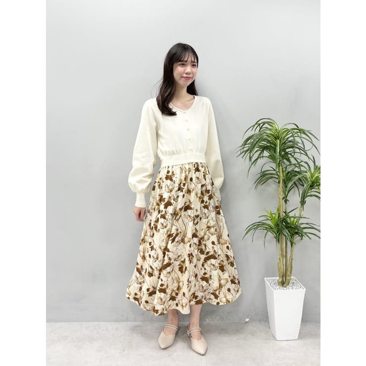 前後2way花柄ドッキングニットワンピース | NICE CLAUP / OLIVE des OLIVE　OUTLET | 詳細画像35 