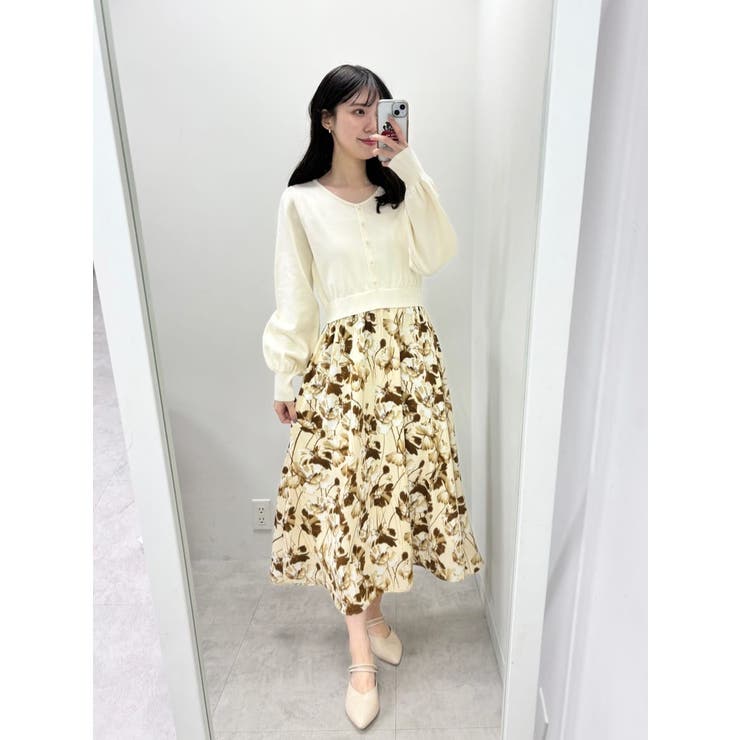 前後2way花柄ドッキングニットワンピース | NICE CLAUP / OLIVE des OLIVE　OUTLET | 詳細画像36 