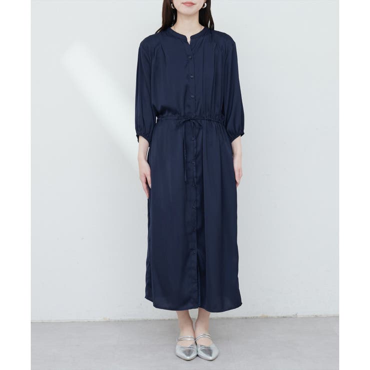 【natural couture】たっぷりギャザーサテンワンピース | NICE CLAUP / OLIVE des OLIVE　OUTLET | 詳細画像15 