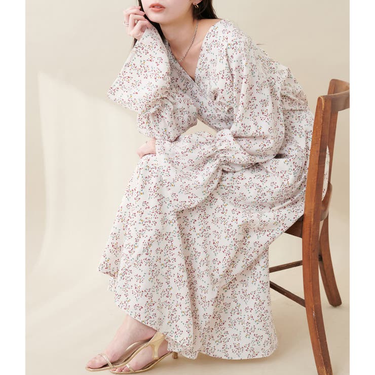 花柄レディカシュクールワンピース[品番：NCLW0015667]｜NICE