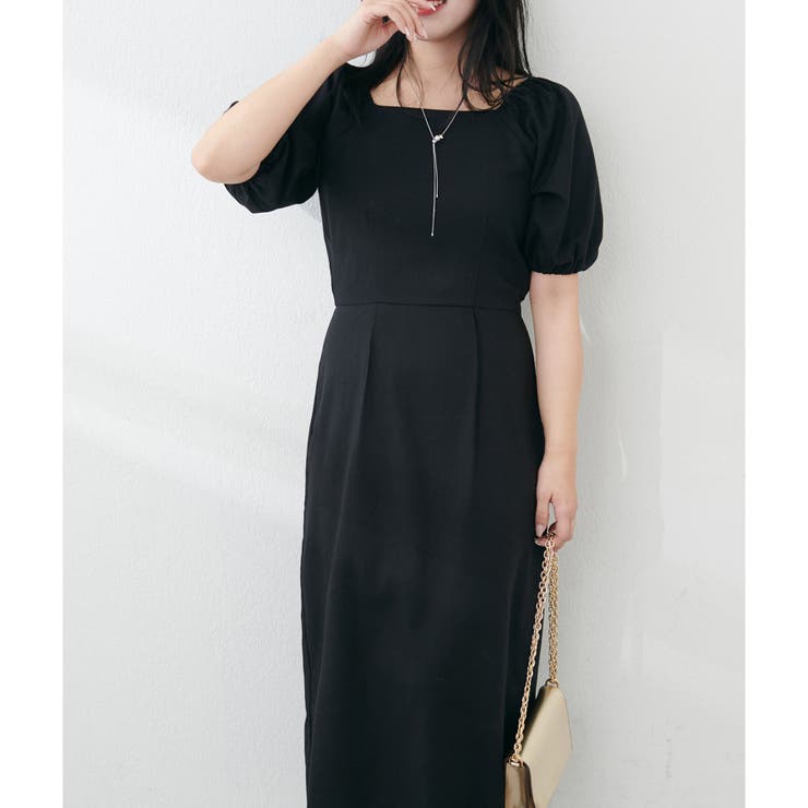 natural couture】〈ako〉綿麻パフ袖ワンピース[品番：NCLW0016086