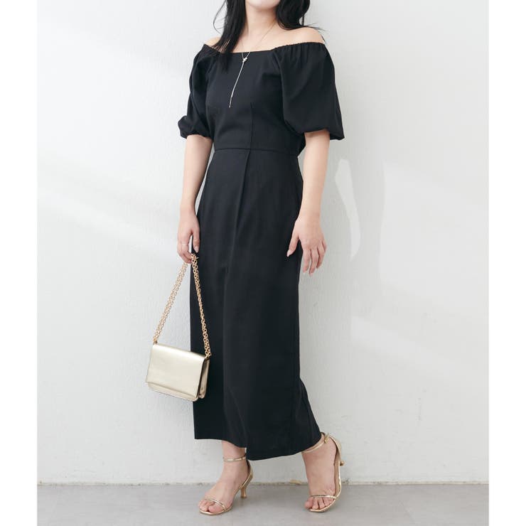 natural couture】〈ako〉綿麻パフ袖ワンピース[品番：NCLW0016086