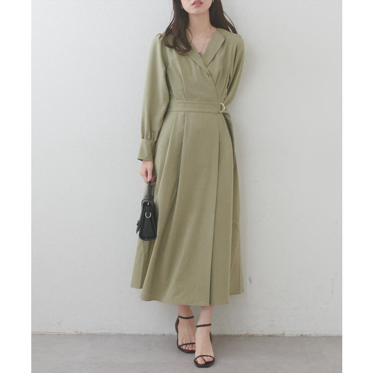 natural couture】オープンネックレディワンピース[品番