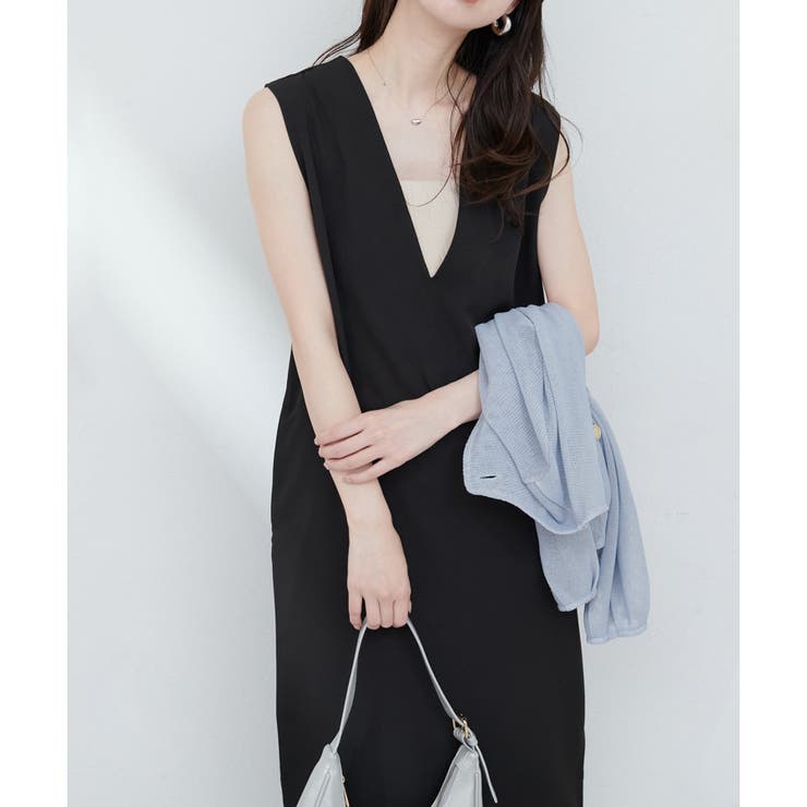 【natural couture】カットジョーゼットVネックワンピース | NICE CLAUP / OLIVE des OLIVE　OUTLET | 詳細画像16 