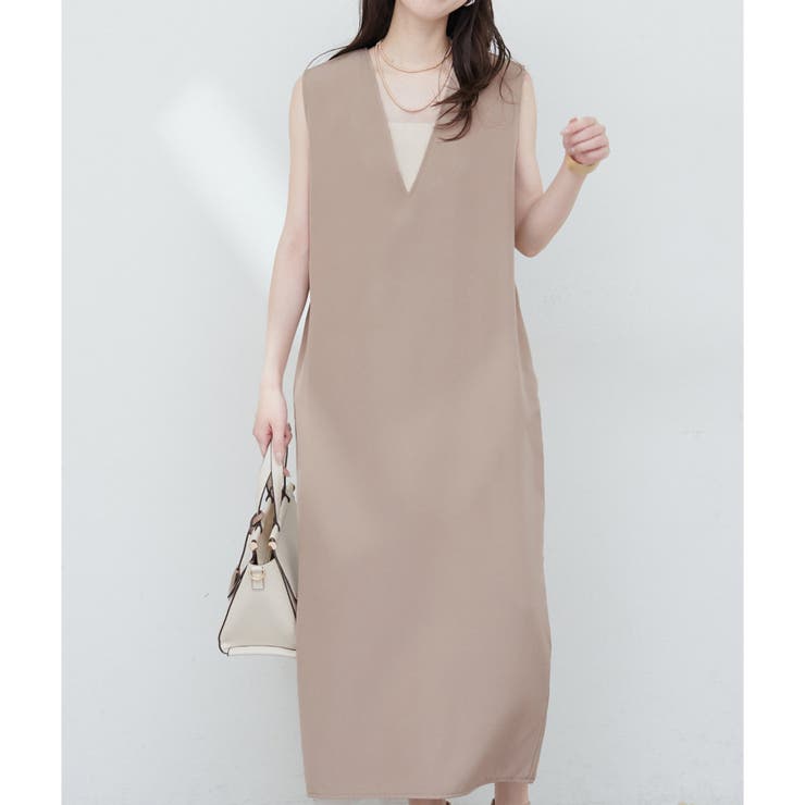 【natural couture】カットジョーゼットVネックワンピース | NICE CLAUP / OLIVE des OLIVE　OUTLET | 詳細画像7 