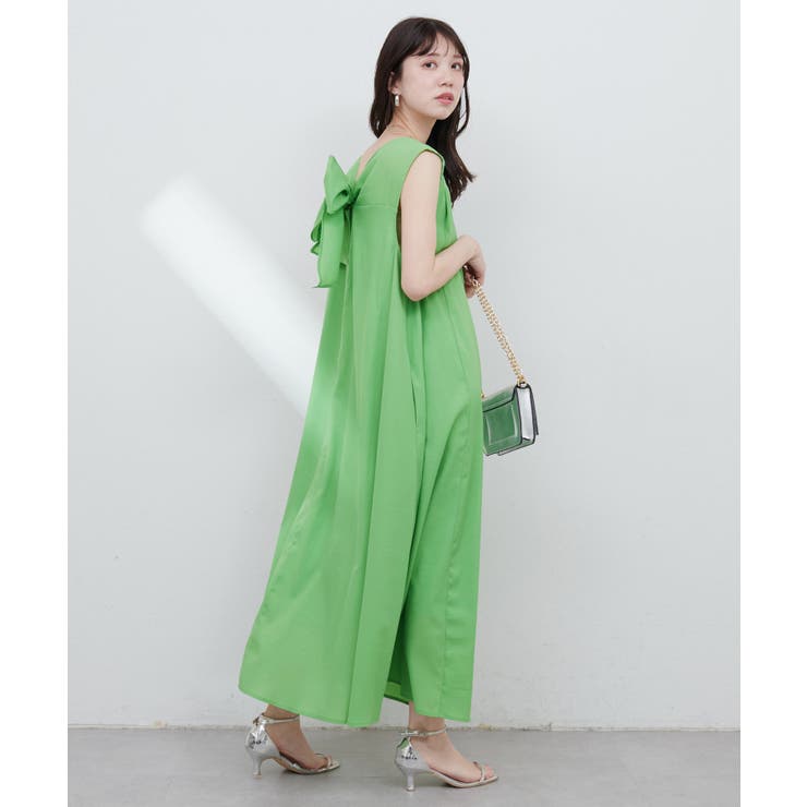 夏物削除！定価３万弱！カレンソロジー Vネックコットンワンピース バックリボン 夏物削除 定価3万弱 カレンソロジー Vネックコットンワンピース