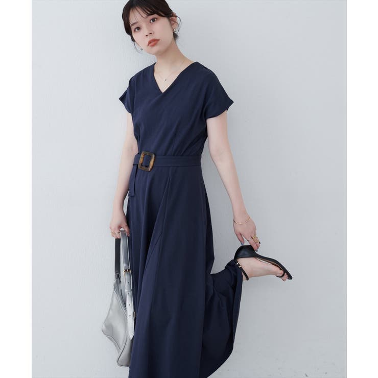 ネイビー | 【natural couture】【sherbet line】Vネックカットソー… | NICE CLAUP / OLIVE des OLIVE　OUTLET