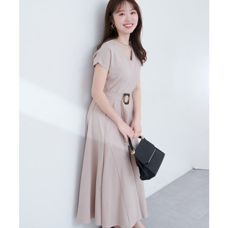 グレージュ | 【natural couture】【sherbet line】Vネックカットソー… | NICE CLAUP / OLIVE des OLIVE　OUTLET