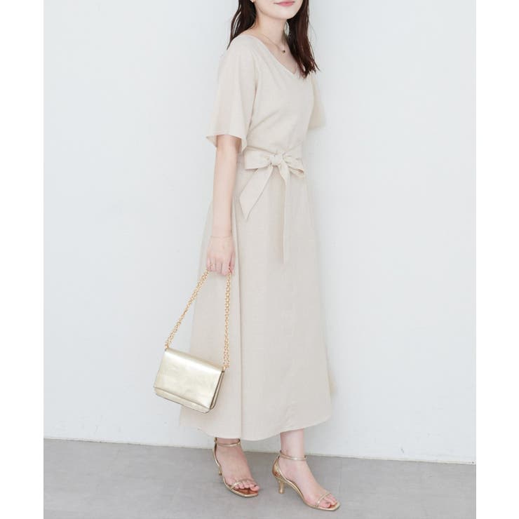 【natural couture】選べる袖丈前後2WAYベルト付きワンピース | NICE CLAUP / OLIVE des OLIVE　OUTLET | 詳細画像1 