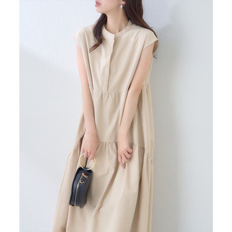 Lベージュ | 【natural couture】【WEB限定】ノースリティアードワンピース | NICE CLAUP / OLIVE des OLIVE　OUTLET